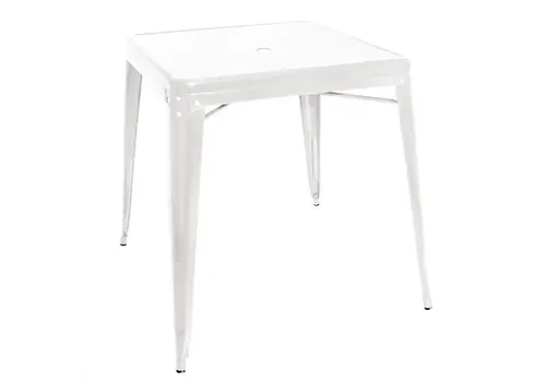  Bolero table bistro carrée en acier | Blanc | 76(h) x 66(l) x 66(p)cm 