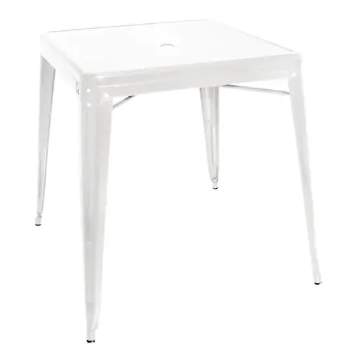  Bolero table bistro carrée en acier | Blanc | 76(h) x 66(l) x 66(p)cm 