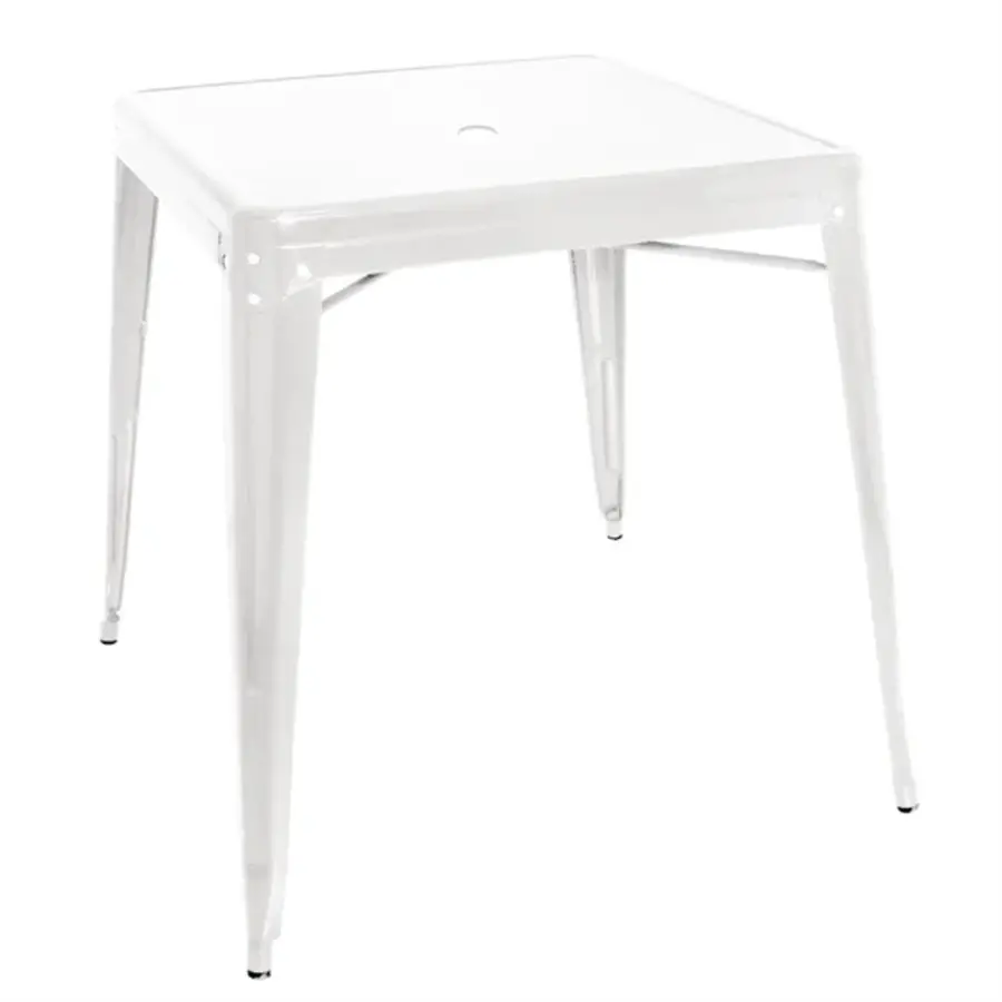table bistro carrée en acier | Blanc | 76(h) x 66(l) x 66(p)cm