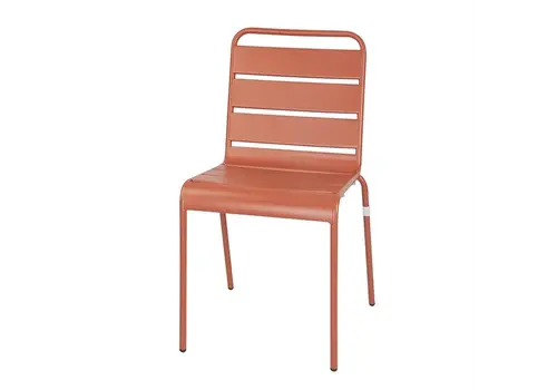  Bolero Chaises d'appoint en acier à lattes en terre cuite | 4 pièces | 
