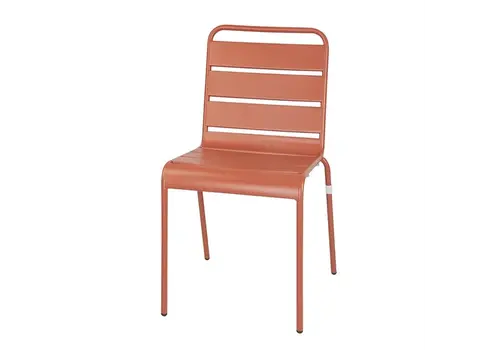  Bolero Terracotta slatted steel side chairs | 4 pieces | 