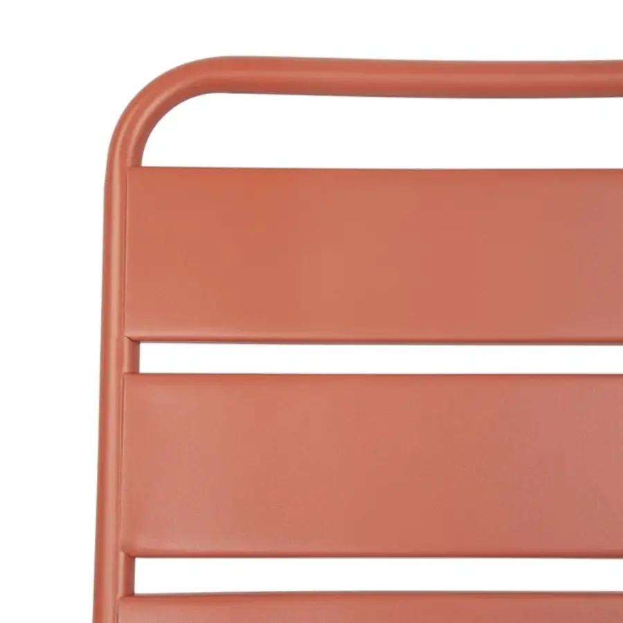 Chaises d'appoint en acier à lattes en terre cuite | 4 pièces |