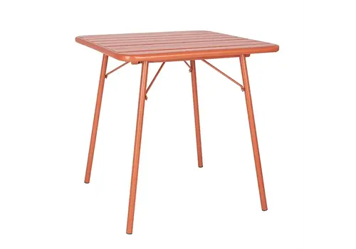  Bolero Terracotta square steel slat table | 71(H)x70(W)x70(D)cm. 