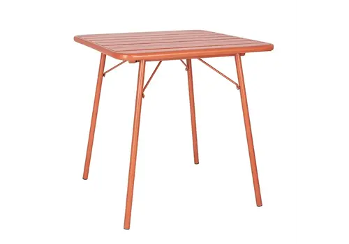  Bolero Terracotta square steel slatted table | 71(H)x70(W)x70(D)cm. 