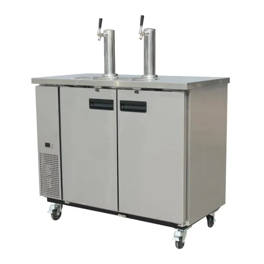 Polar G-Serie| Bierzapfanlage mit Direktzapfung vom Fass | Doppelt | Edelstahl | 143,8 x 124,7 x 62 cm