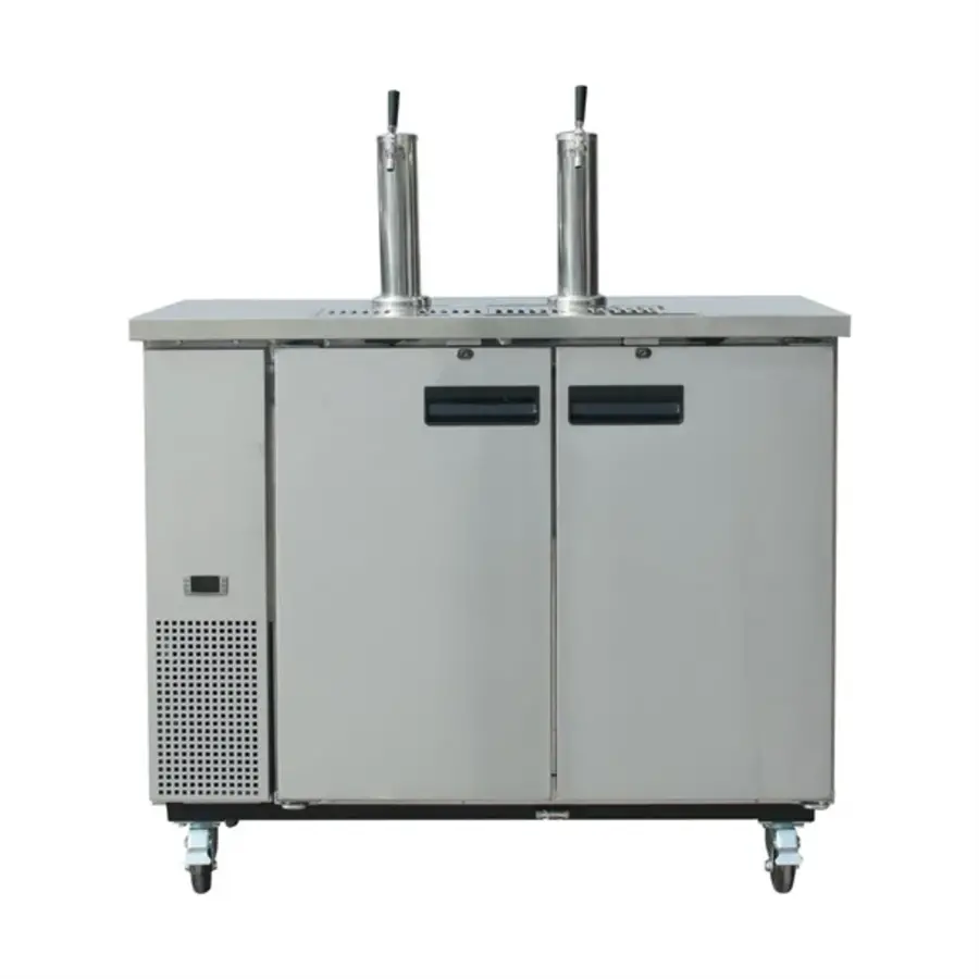 Polar G-Serie| Bierzapfanlage mit Direktzapfung vom Fass | Doppelt | Edelstahl | 143,8 x 124,7 x 62 cm