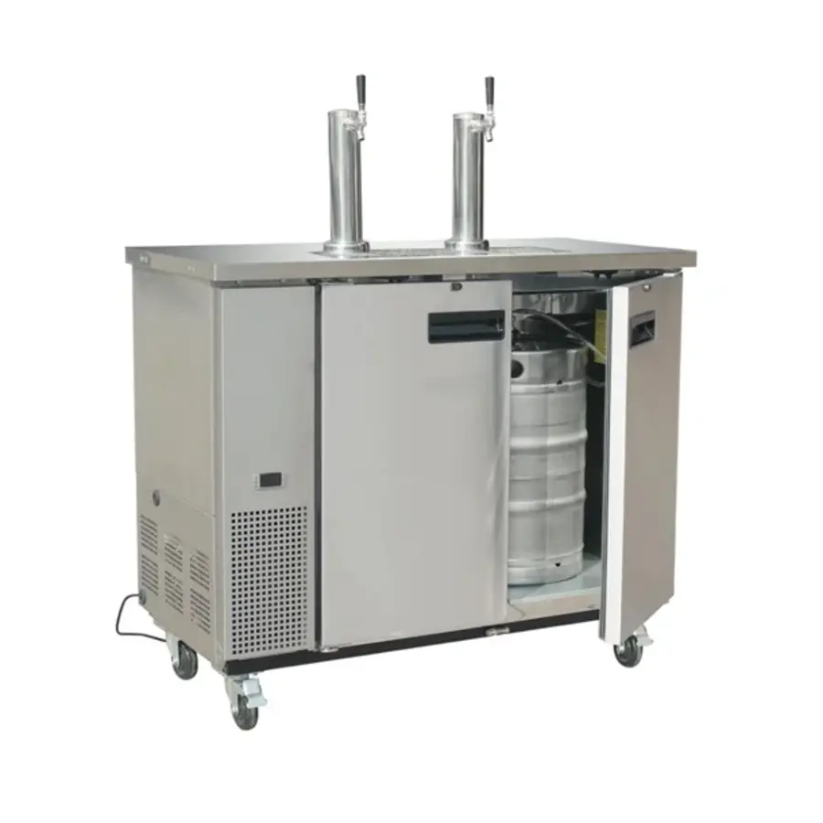 Polar G-Serie| Bierzapfanlage mit Direktzapfung vom Fass | Doppelt | Edelstahl | 143,8 x 124,7 x 62 cm