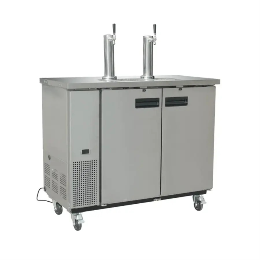 Polar G-Serie| Bierzapfanlage mit Direktzapfung vom Fass | Doppelt | Edelstahl | 143,8 x 124,7 x 62 cm