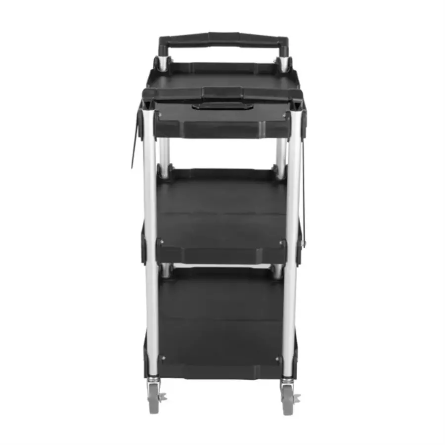 3-laags opvouwbare trolley | Zwart | Polypropyleen | 83,5(h) x 64,5(b) x 40,5(d)cm