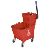 Jantex | 30ltr mop bucket with foot pedal release | red