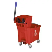 Jantex | Seau à vadrouille de 30 litres avec pédale de déverrouillage | rouge