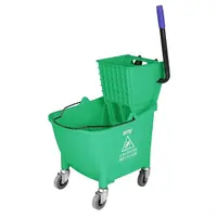 Jantex | Balai et seau de 30 litres avec pédale de déverrouillage | vert