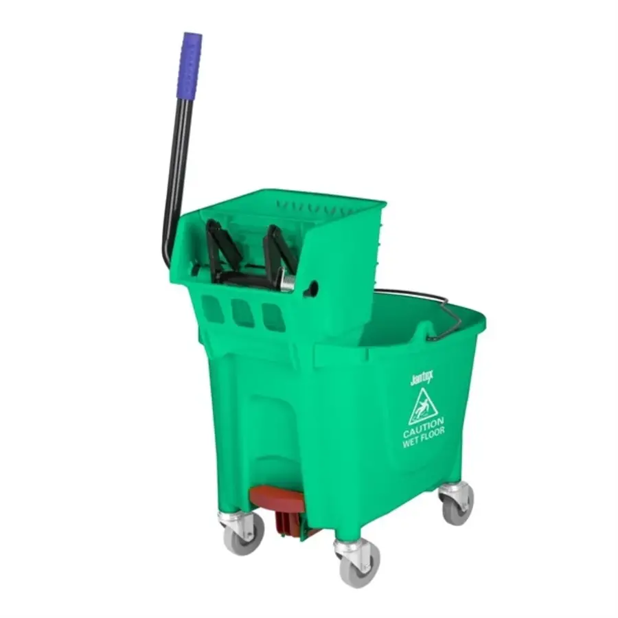 Jantex | Balai et seau de 30 litres avec pédale de déverrouillage | vert
