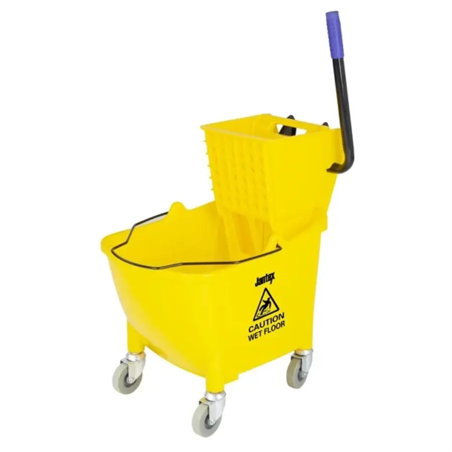 Jantex | 30-Liter-Wischeimer mit Fußpedalauslösung | Gelb