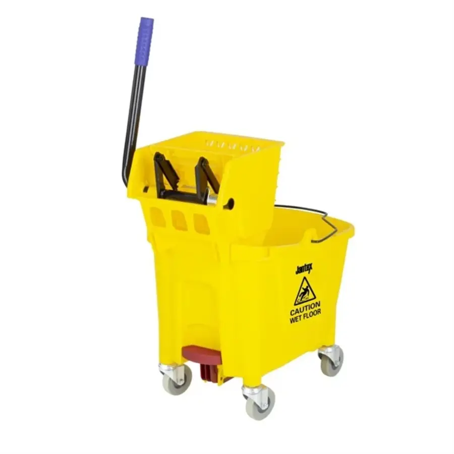Jantex | 30-Liter-Wischeimer mit Fußpedalauslösung | Gelb