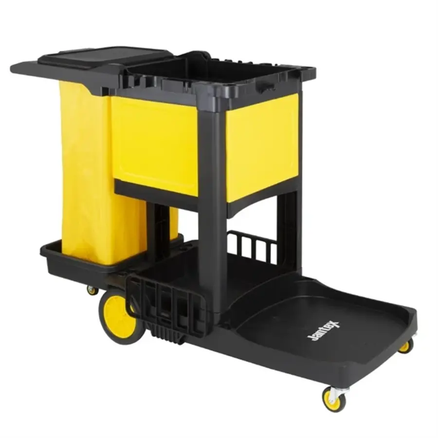 Jantex | cleaning trolley black | with lockable cupboard