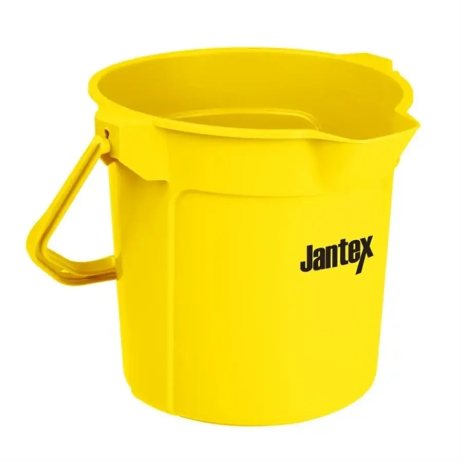 Jantex | gele maatemmer met schenktuit | 10ltr