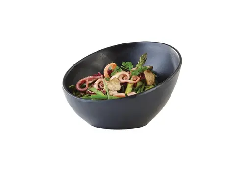  APS Zen melamine round slanted bowl | Black | 30cl | 10(h) x 16(Ø)cm 