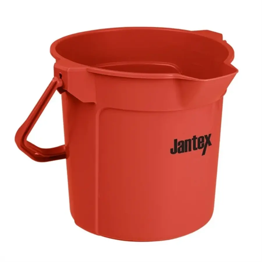 Jantex | red measuring bucket with spout | 10ltr