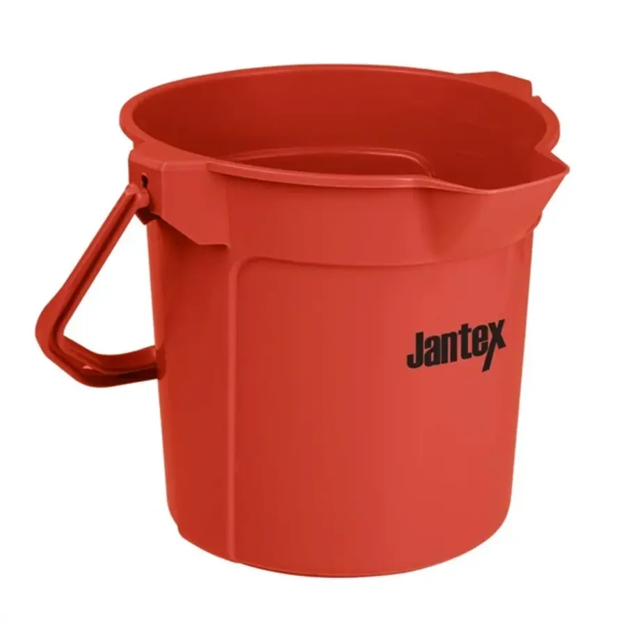 Jantex | seau doseur rouge avec bec verseur | 10 litres