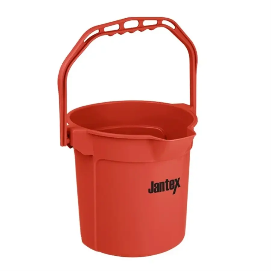 Jantex | seau doseur rouge avec bec verseur | 10 litres