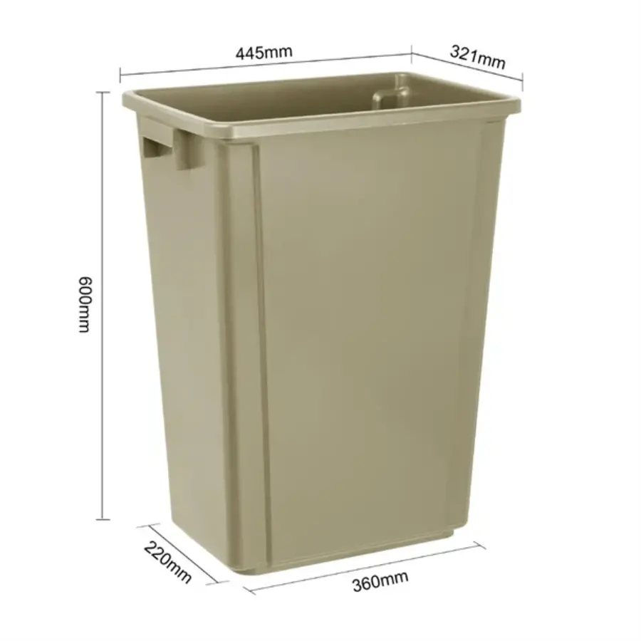 Jantex | schmaler Abfalleimer beige | 60ltr