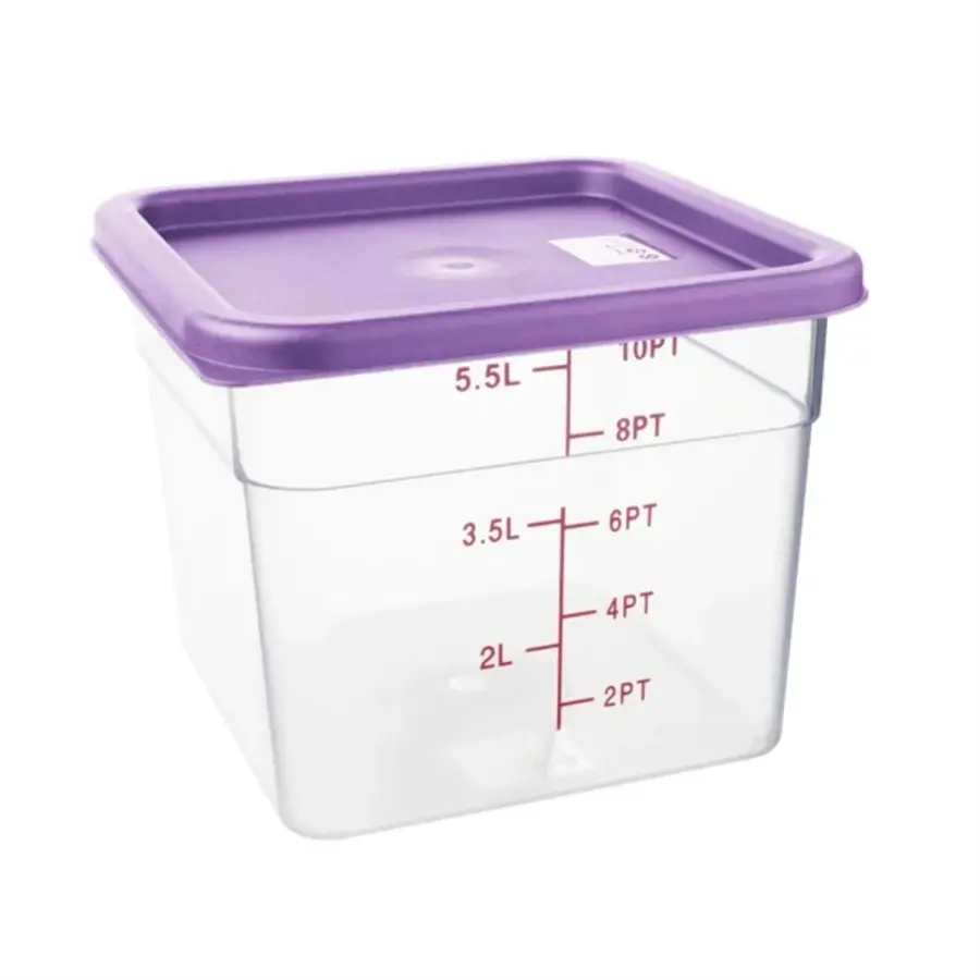 couvercle de boîte de conservation alimentaire carrée | Moyen | Violet