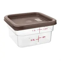 couvercle carré pour boîtes de conservation des aliments | Petit | Brun