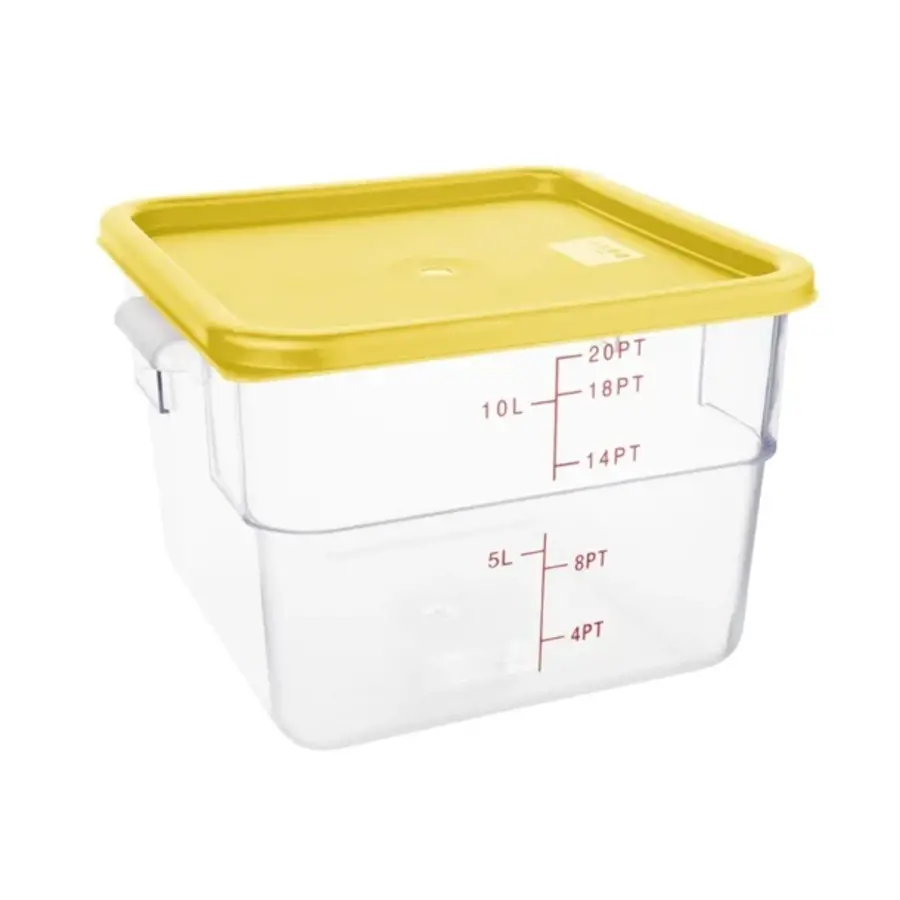 couvercle carré pour boîtes de conservation des aliments | Grand | Jaune