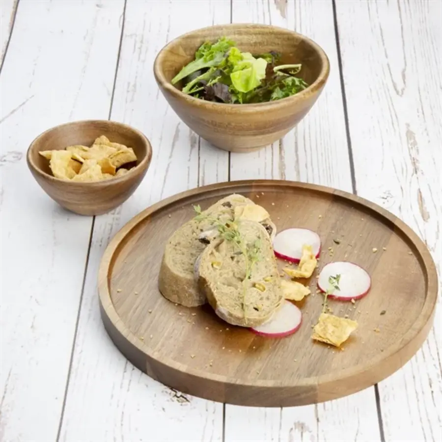 Assiettes rondes en acacia | 250(D)mm