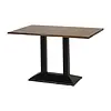 HorecaTraders rechthoekige tafel met metalen onderstel en vintage blad | 1200x760mm