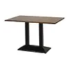 HorecaTraders rectangular table with metal base and vintage top | 1200x760mm