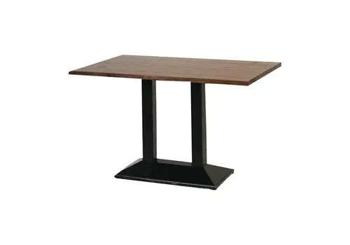  HorecaTraders rechthoekige tafel met metalen onderstel en vintage blad | 1200x760mm 