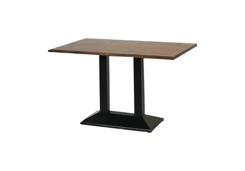  HorecaTraders rectangular table with metal base and vintage top | 1200x760mm 