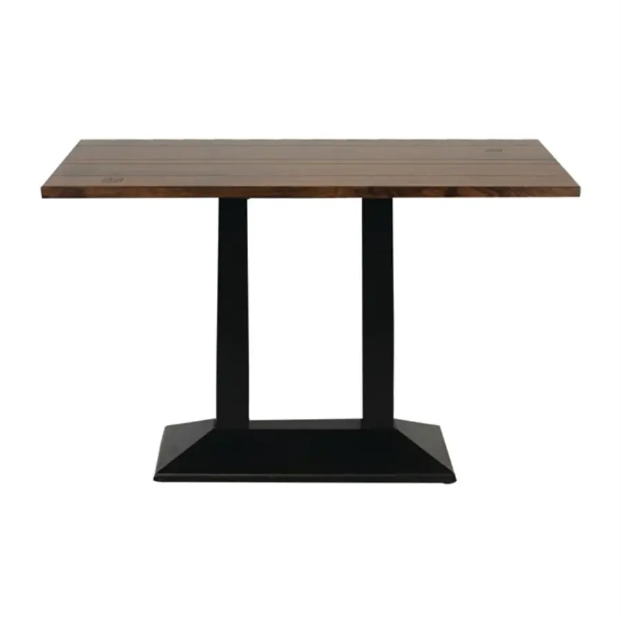 rectangular table with metal base and vintage top | 1200x760mm