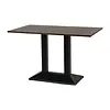 HorecaTraders rechthoekige tafel met metalen onderstel en donkerhouten blad | 1200x700mm