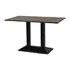 HorecaTraders rectangular table with metal base and dark wood top | 1200x700mm