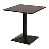 HorecaTraders Vierkante tafel met metalen onderstel en donkerhouten blad | 700x700mm