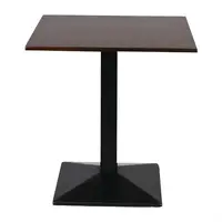 Square table with metal base and dark wood top | 700x700mm