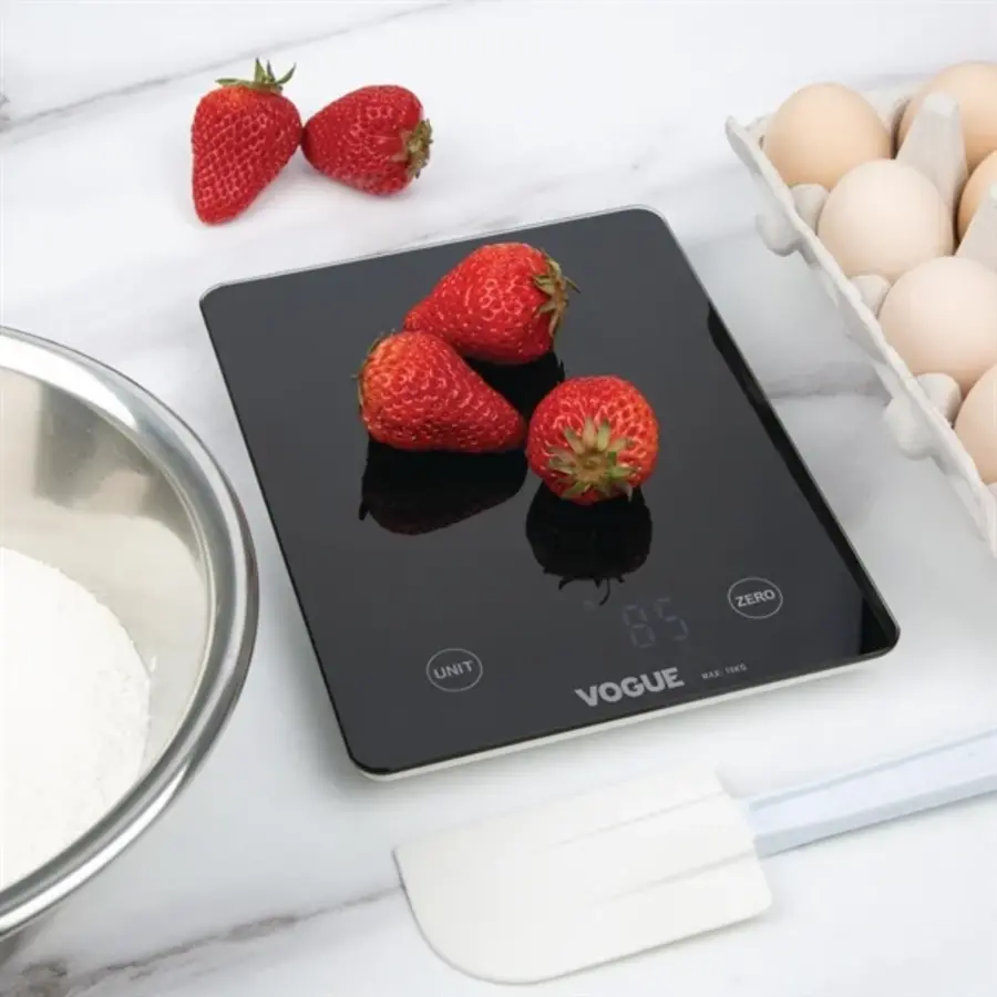 digitale schwarze quadratische Waage | 10 kg