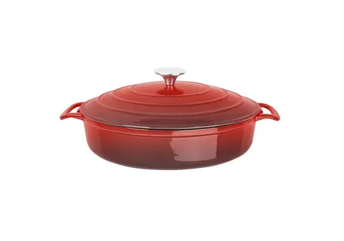  Vogue Plat à rôtir rond rouge | 3,5 litres 