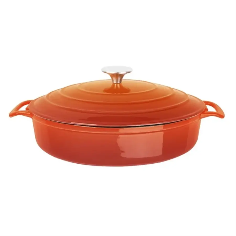 Orangefarbene runde Bratpfanne | 3,5 Liter