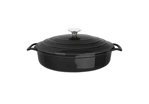  Vogue Plat à rôtir rond noir | 3,5 litres 