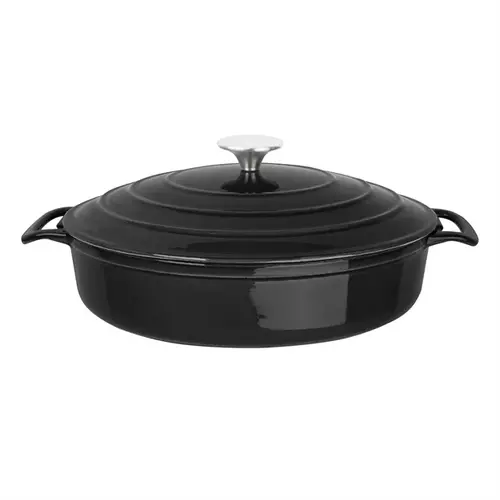  Vogue Black Round Roasting Pan | 3.5Ltr 