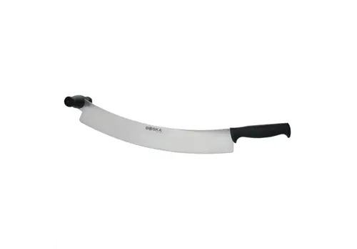  HorecaTraders Couteau à fromage hollandais | poignée noire | 38 cm | acier inoxydable | 