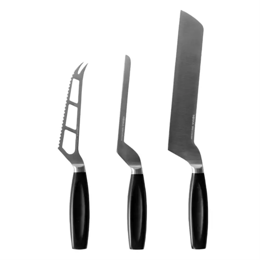 cheese knife for semi-hard cheeses | black handle | Stainless steel | 38.4(l)cm
