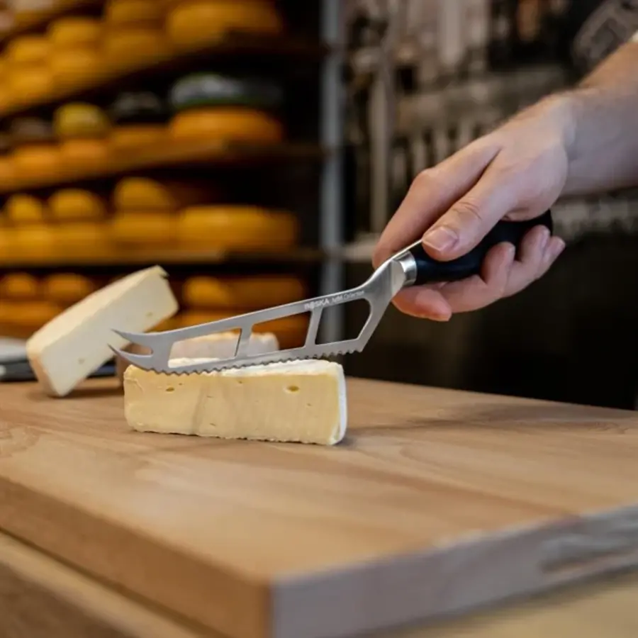 couteau à fromage pour fromages à pâte mi-dure | poignée noire | acier inoxydable | 38,4(l)cm