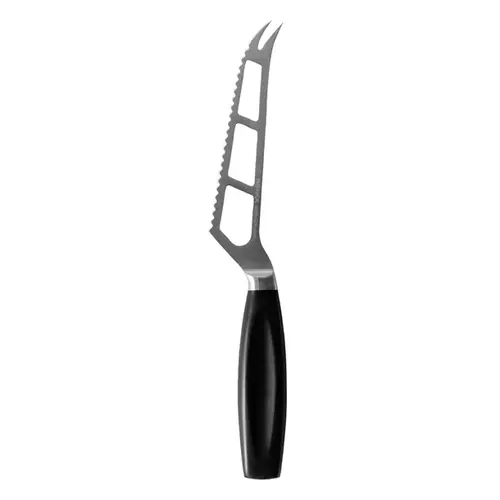  HorecaTraders cheese knife for semi-hard cheeses | black handle | Stainless steel | 38.4(l)cm 