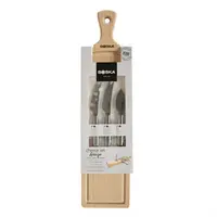 Ensemble de 4 couteaux à fromage et planche de service Amigo | Acier inoxydable et bois | 44(l)cm