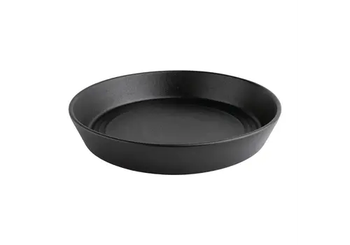  Olympia Cavolo zwarte platte ronde kom | 220 mm | (doos 4) 